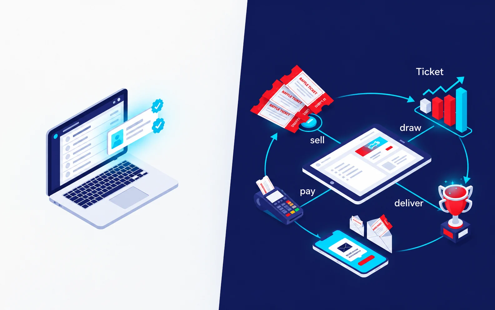Free raffle draw tool compared with a full raffle platform that handles ticket sales, payments and delivery